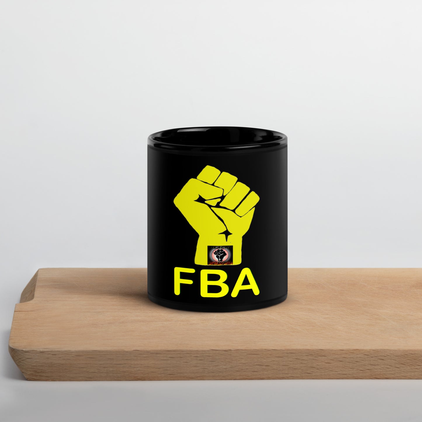 FBA Black Glossy Mug