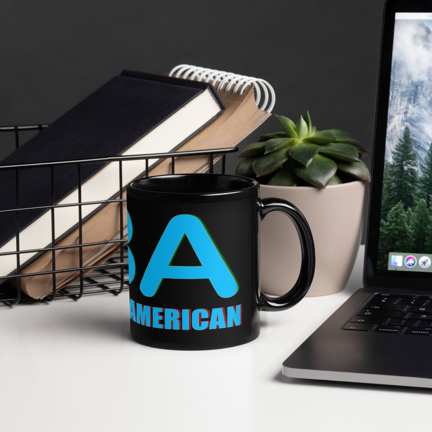 FBA Black Glossy Mug