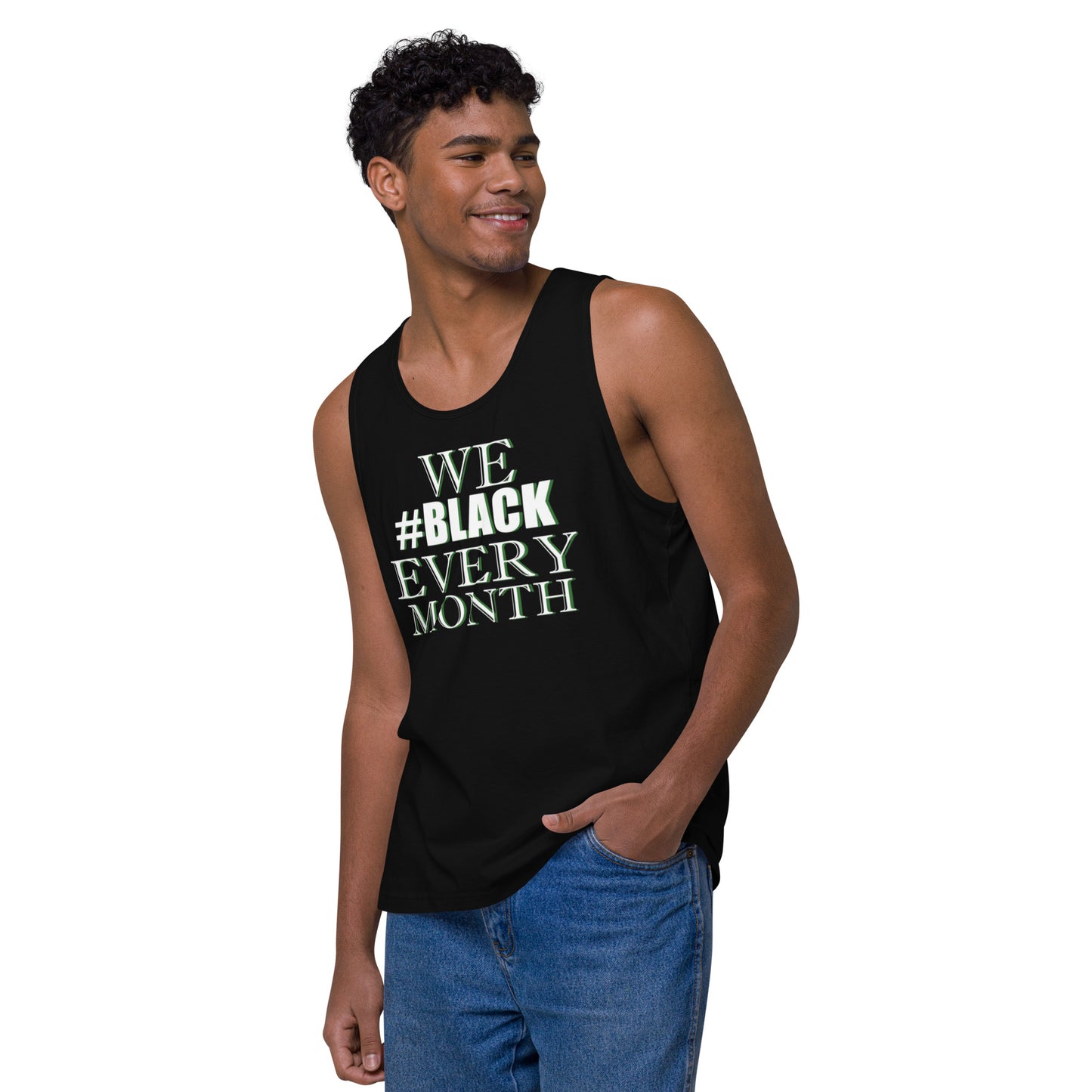 Men’s premium EVERY MONTH tank top Green Fist