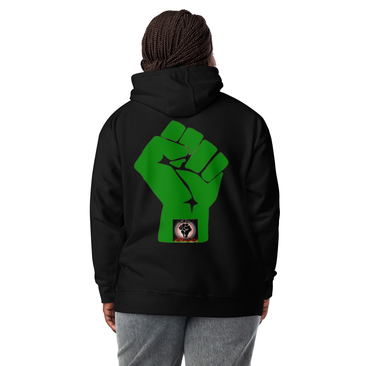 Unisex WE BLACK Hoodie Green Fist